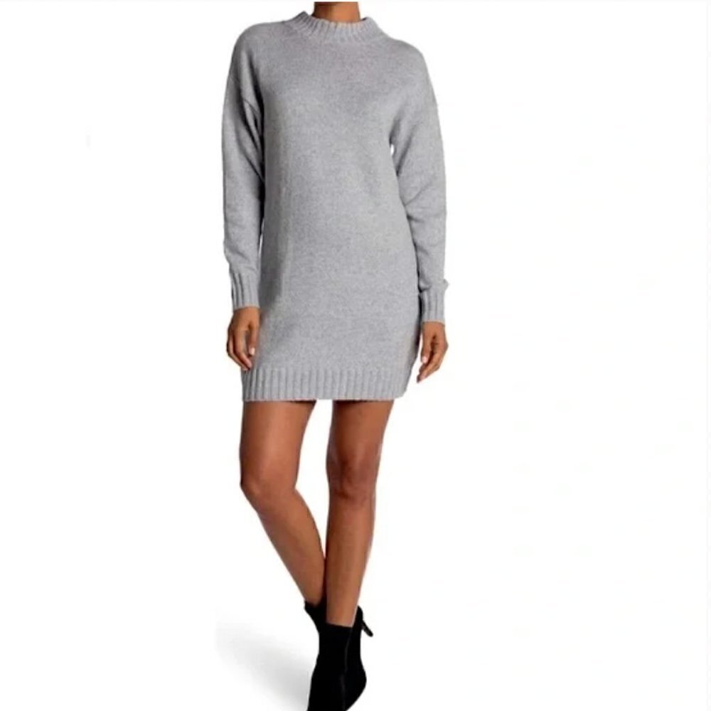 NWOT Abound Mock Neck Gray Sweater Dress Size large